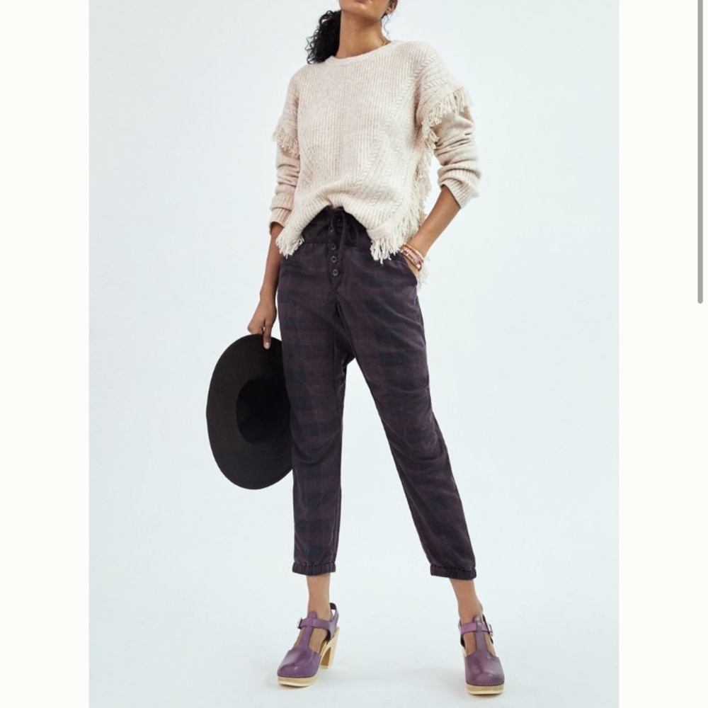 Anthropology jacquie button-fly joggers